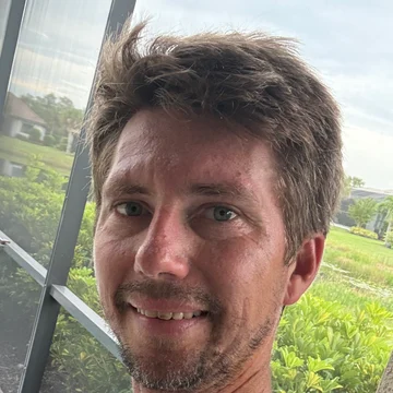 Close portrait of a smiling man